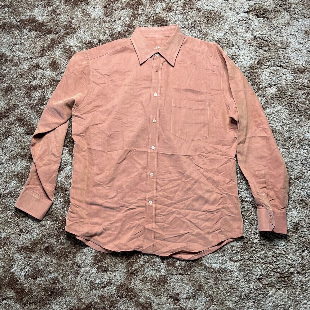 Bugatchi Uono Men's Shirt Size Large Button Down Orange